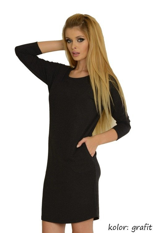 543 Paula nočná košeľa 7/8 rukáv - svetlý melír