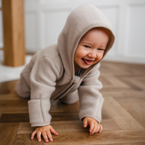 Detský overal z merino vlny Eevi - béžový, mäkký a priedušný