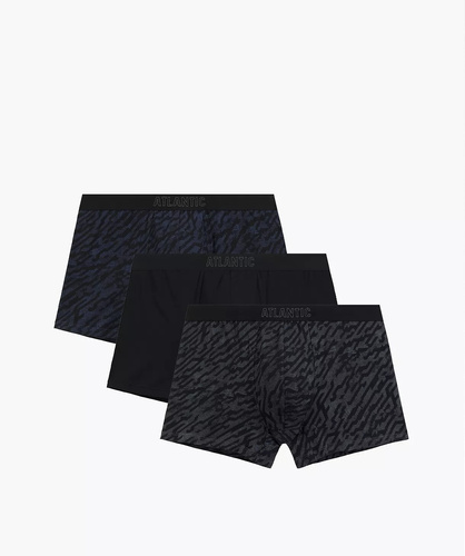 Atlantic 3MH-239 A3 Pánske boxerky 3-pack bavlna grafit čierna indigo
