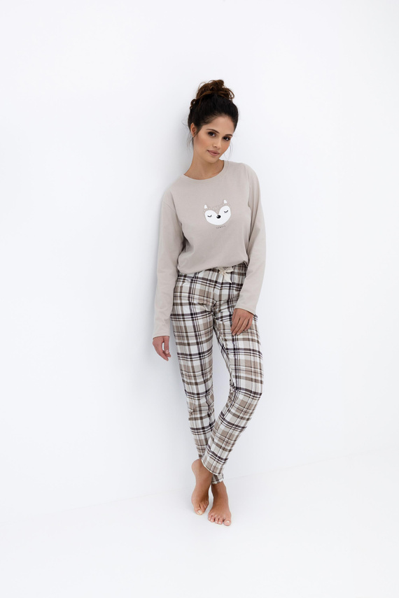 Dámske pyžamo Tinsley Sensis - bavlnené, dlhé, kockované