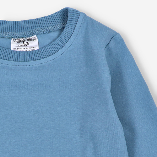 KAR-1022 Chlapčenská blúzka s dlhým rukávom Lagarto Verde modrá - bavlna s elastanom, poľská výroba