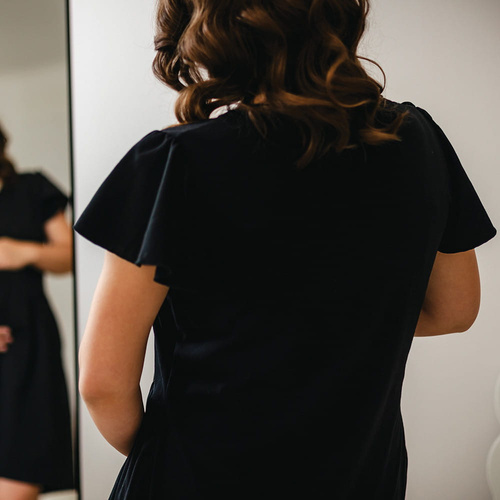 Linda Tehotenská košeľa Eevi čierna - na dojčenie, elastická, priedušná, poľská kvalita