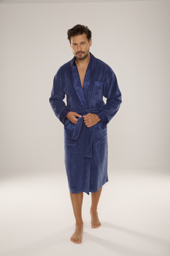 868 Noble pánsky velúrový župan De Lafense - elegantný, mäkký, prémiový, džínsový