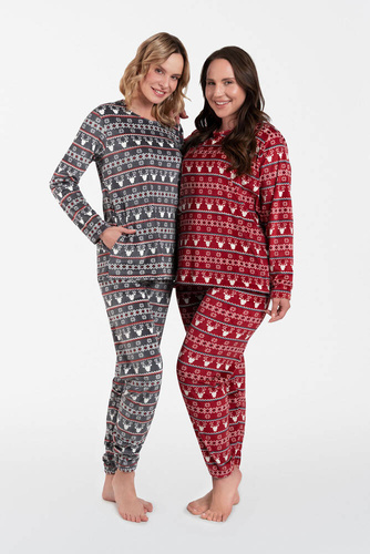 Island Fleece Dámska súprava Italian Fashion - bordová potlač