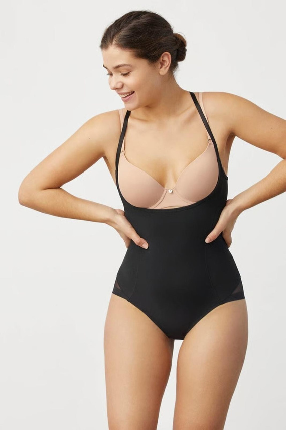 Body modelujúce s otvoreným výstrihom 19621 Ysabel Mora zoštíhľujúce čierne