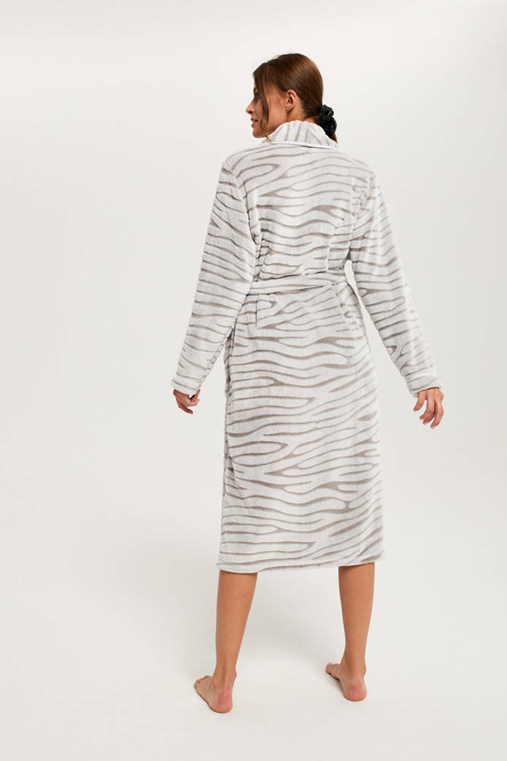 Asma Dámsky flísový župan Italian Fashion - sivý