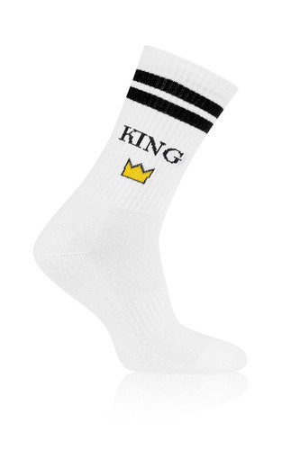 Pánske ponožky Italian Fashion S197D KING dlhé biele polofroté