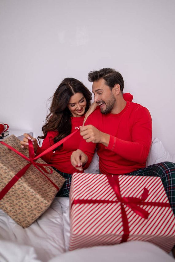 Foggia Dámske pyžamo s dlhým rukávom a dlhými nohavicami Italian Fashion - červená/potlač