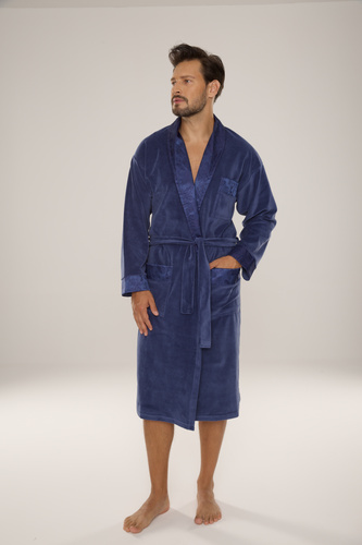 868 Noble pánsky velúrový župan De Lafense - elegantný, mäkký, prémiový, džínsový