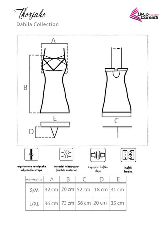 Súprava Thorjako, košieľka a tangá LivCo Corsetti Fashion