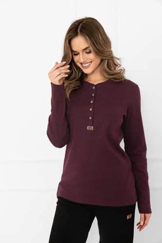 Gordo Dámska blúzka Italian Fashion bordová - klasická, bavlnená, s dlhým rukávom