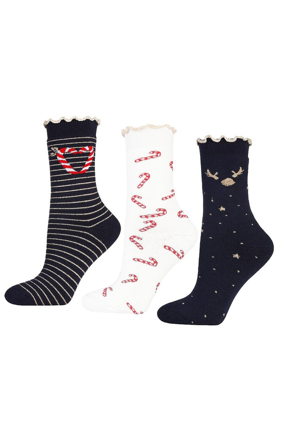 Vianočné ponožky Moraj CSL300-092 - bavlnené, mäkké, lurexové a froté ponožky