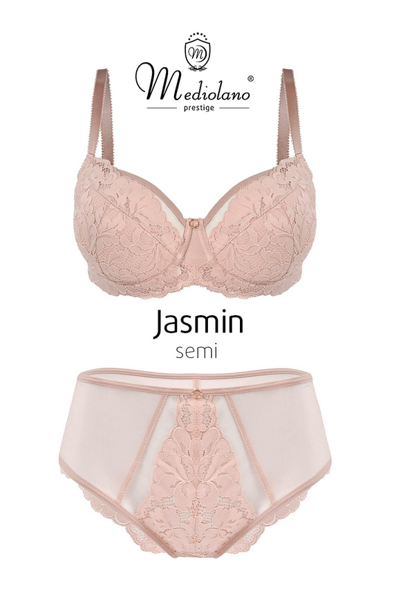 Mediolano Jasmin 19151 semi soft podprsenka čipka pudrová