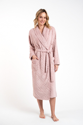 Morena Dámsky flísový župan Italian Fashion - púdrovo ružový