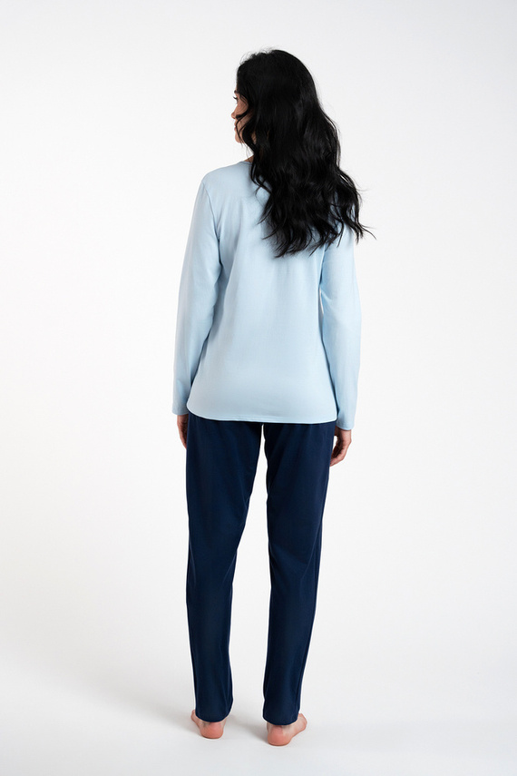 Arietta Dámske pyžamo s dlhými rukávmi a nohavicami Italian Fashion - modré