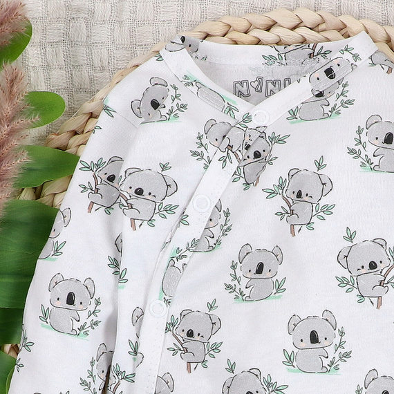 ABN-5201 Body zavinovacie Nini Sweet Koala biele 100 % organická bavlna