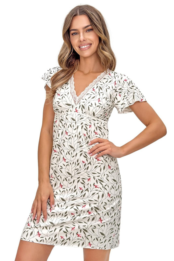 Dámska nočná košeľa Melisa Donna – viskóza, výstrih do V s čipkou