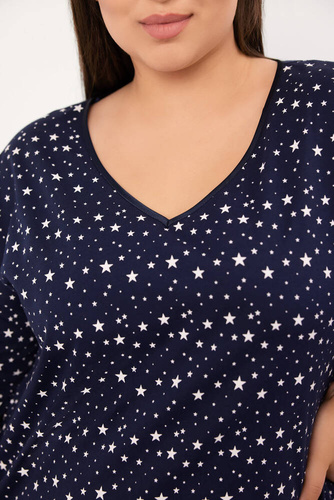 Nočná košeľa Libra, 3/4 rukáv Talianska móda - potlač