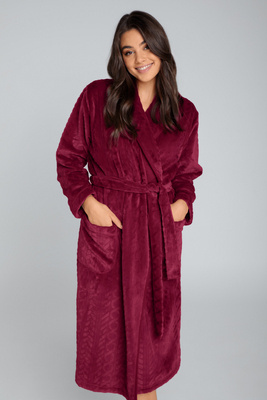 Dámsky flísový župan Bona Italian Fashion - bordový