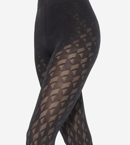 Loretta 155 Gatta dámske pančuchy - geometrický vzor, 50 den, matné - nero