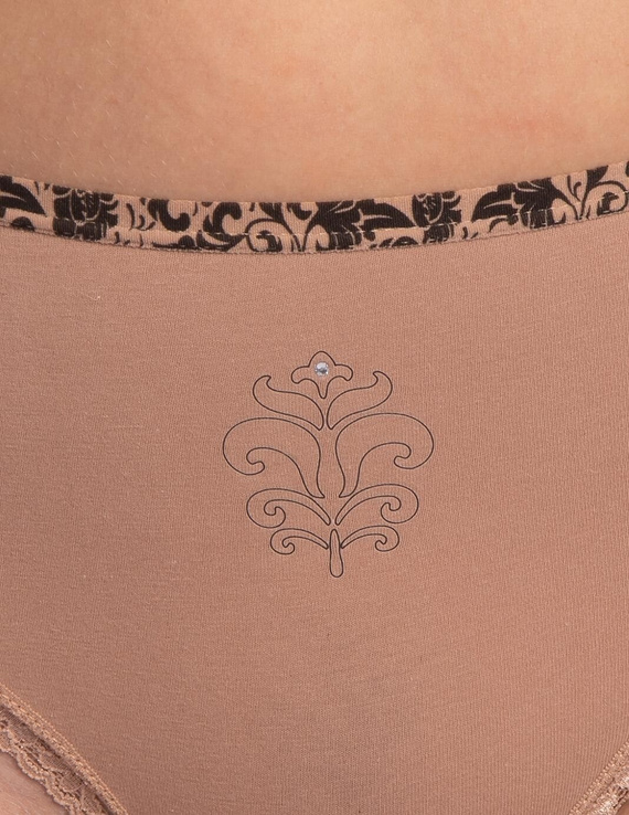 Lama L-1604 BI Dámske bavlnené bikini nohavičky čierne/béžové 2-pak