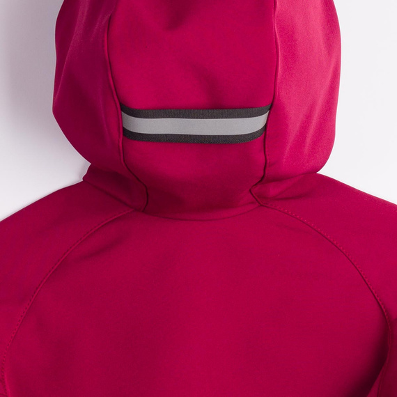 229002 Nicol Softshellová bunda pre dievčatá s kapucňou, fleece, reflexná - bordová