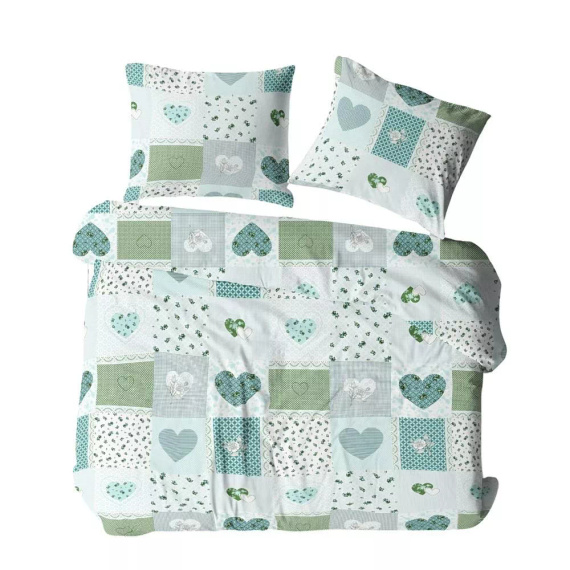 1111N Bielawa KARO tyrkysová kôra | 100% bavlna, gombíky, gramáž 140 g/m²