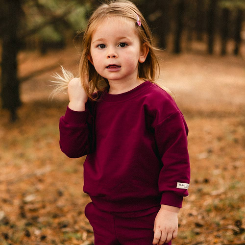 Simply Comfy Detská mikina Eevi - oversize, 100% bavlna, bordová