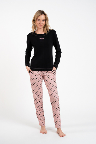 Bonilla Dámske pyžamo s dlhým rukávom a dlhými nohavicami Italian Fashion black/print