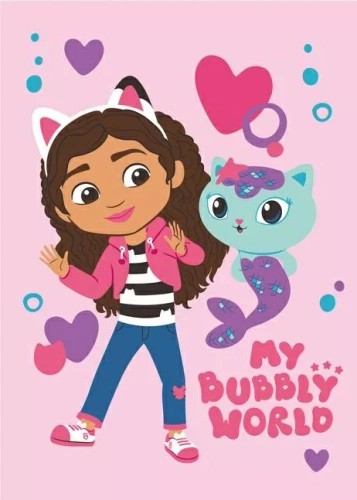 Gabi cat house Jerry Fabrics detská fleecová deka | Mikrovlákno, mäkké a ľahké