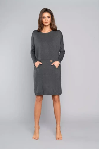 Tirana Dámska a tehotenská tunika Talianska móda - tmavý melír