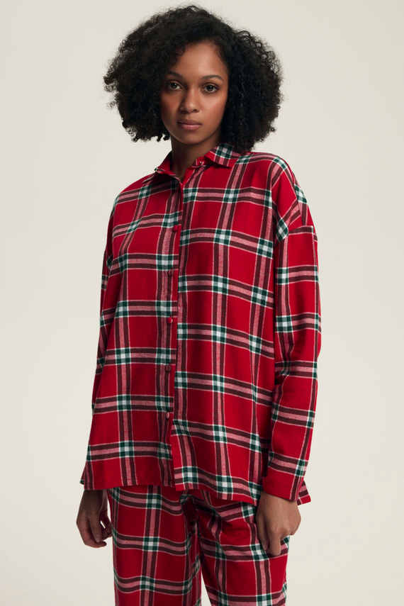 43716 Dalisa Dámske pyžamo Henderson - flanelová kocka, teplá 100% bavlna