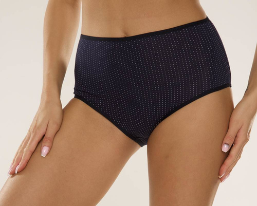 018 Sara De lafense nohavičky s vysokým pásom - tmavomodré bodky