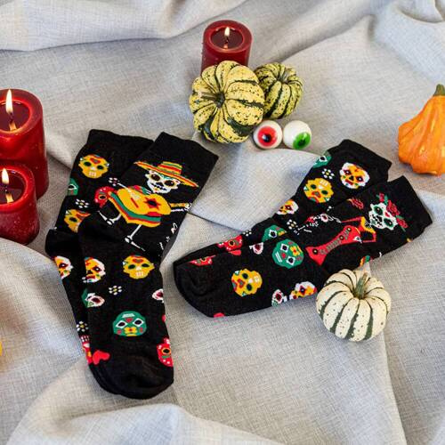 S134D Muerto Dlhé ponožky Italian Fashion - čierne