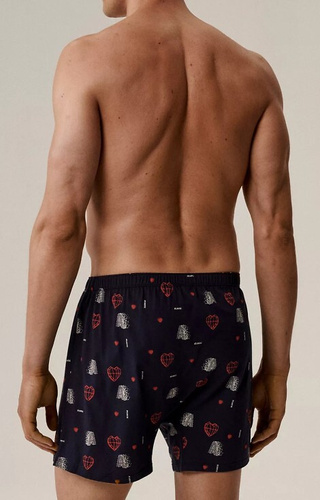 2GMB-012 Pánske boxerky Atlantic - bavlnené, srdiečka, 2-pack, voľný strih