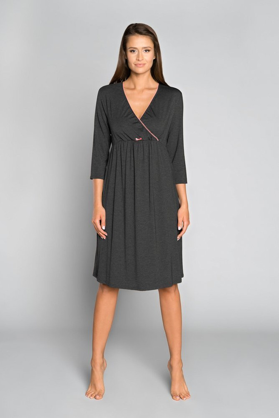 Italia Fashion tehotenské a dojčiace oblečenie sonata s 3/4 rukávom - tmavý melír/zelená