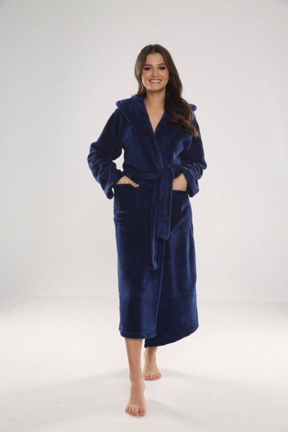 807 Dlhý dámsky župan Luna II Forex - námornícka modrá