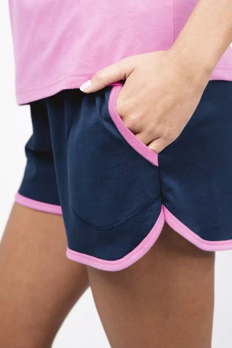 Ontega Dámske pyžamo s krátkym rukávom, šortky Italian Fashion- amarantová/ tmavo modrá