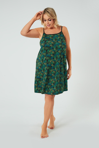 Chladivá nočná košeľa, úzke ramienko Talianska móda - potlač