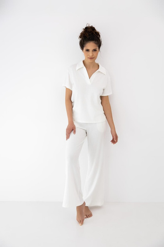 Sensis Zuri ecru dámske pyžamo – bavlna a modal dlhé