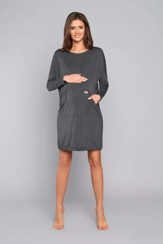 Tirana Dámska a tehotenská tunika Talianska móda - tmavý melír