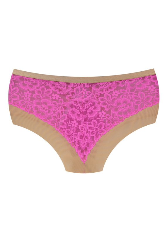 Mediolano Crazy Pink 19249 plné nohavičky čipkované béžovo-ružové