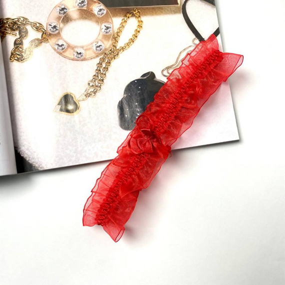 221 De Lafense šifónové podväzky - červené