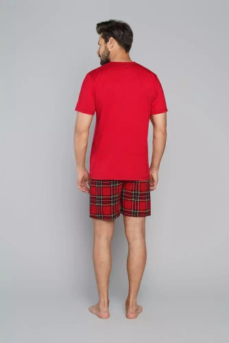 Narvik Pánske pyžamo s krátkym rukávom, šortky Italian Fashion- zelená/potlač