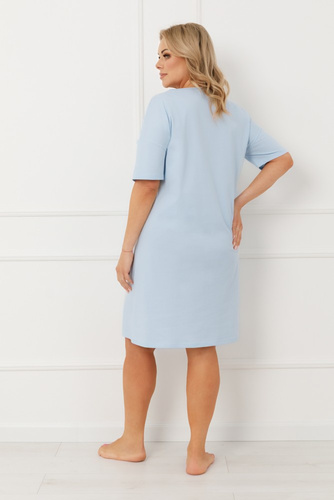 Dámska nočná košeľa ERULA Italian Fashion cotton jersey short sleeve - modrá