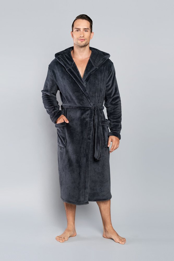 Mimas Pánsky župan s kapucňou Italian Fashion- graphite
