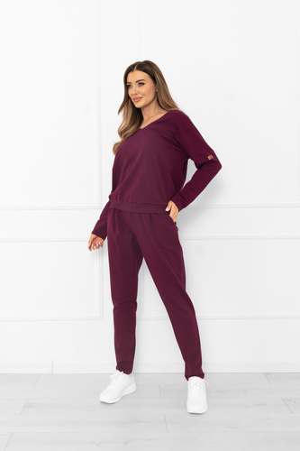 Karina Dámska tepláková súprava Italian Fashion burgundy - bavlna, pohodlná