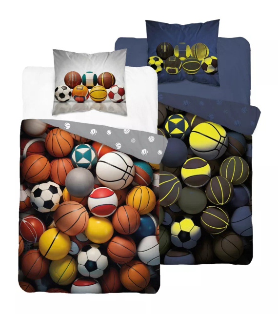 5552 A Fluo 95 Svietiace v tme športové lopty mix posteľnej bielizne | 100% bavlna | Pre deti Detexpol