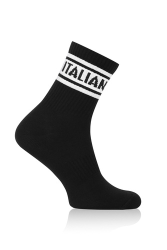 S155D Vintage dlhé ponožky Italian Fashion - čierna/biela