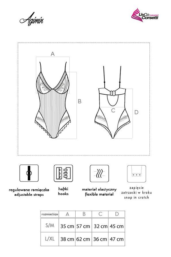 Agimin LC 90615 Dámske telo LivCo Corsetti Fashion